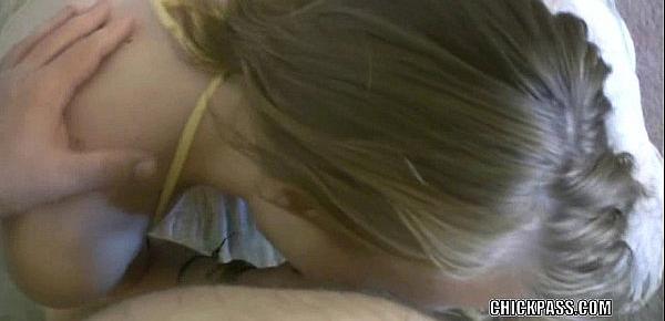  Horny college girl Soleil Marks is blowing an old dude